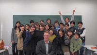 Class photo at Chuo University, Tokyo, Japan