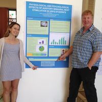 Exchange research student from the USA, Rachel, with her conference poster