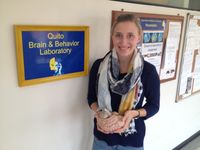 Christine doing an intern position in the lab when it was at Universidad San Francisco de Quito 