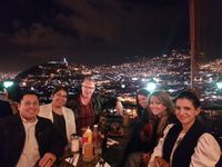 Members of the lab dine in Quito with our visitor, Carlos Marquez de la Plata of University of Texas Southwestern Medical Center