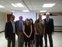Professors from Harvard Medical School visting the lab at Universidad San Francisco de Quito